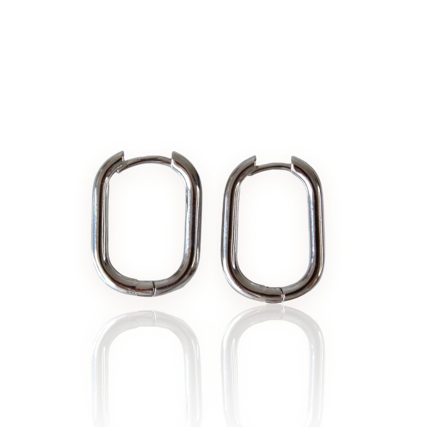 SILVER SQUARE HOOPS