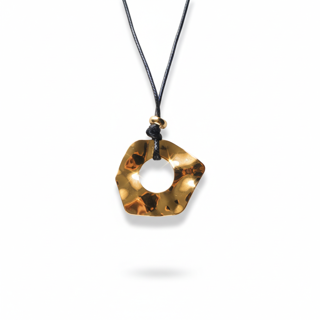 COLLAR CIRCULO DORADO CORREA